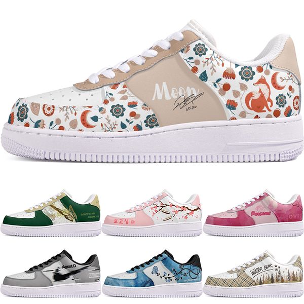

DIY shoes winter Glossy fashion autumn mens Leisure shoes one for men women platform casual sneakers Classic cartoon graffiti trainers comfortable sports 103474