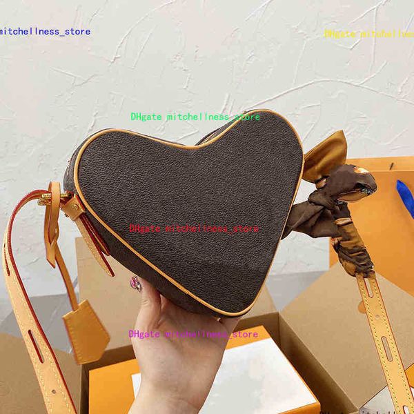 

designer bag shoulder bags leather handbag luxury heart crossbody bag classic printing women messenger wallet for gifts 220908