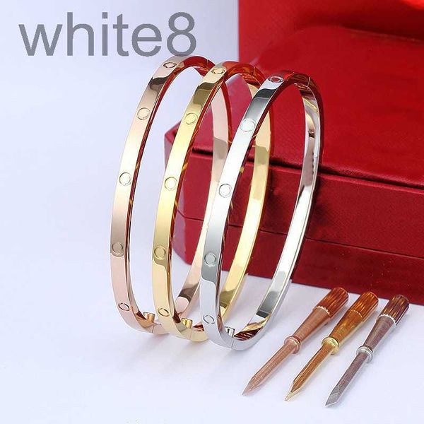 

bangle designer4mm tin 6t titanium steel designer women men love bracelet s silver rose gold screw screwdriver nail couple jewelry wit origi, Black