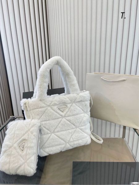 

fashion bags small bag single shoulder bag winter plush handheld tote bag