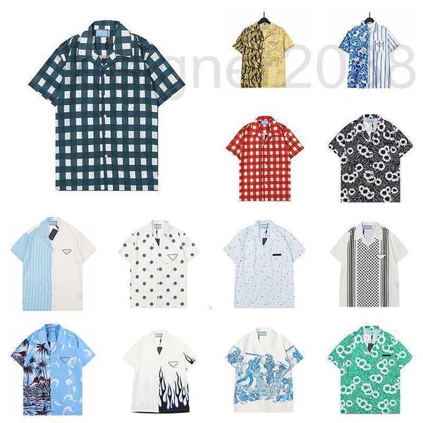 

prad men's casual shirts designer luxury mens summer short sleeve womens fashion loose tee beach style breathable tshirts tees clothin, White;black