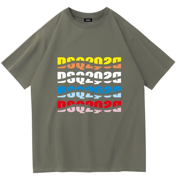 

dsq2 icon new mens printed shirts cotton tee casual short sleeve classic fashion trend for men and women o-neck, White;black