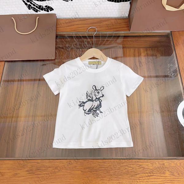 

tide brand girls t shirts 2023 high-end girl shirt children cotton t-shirt kids outfit kids high-end t-shirts designer tees cotton eco-frie, Blue