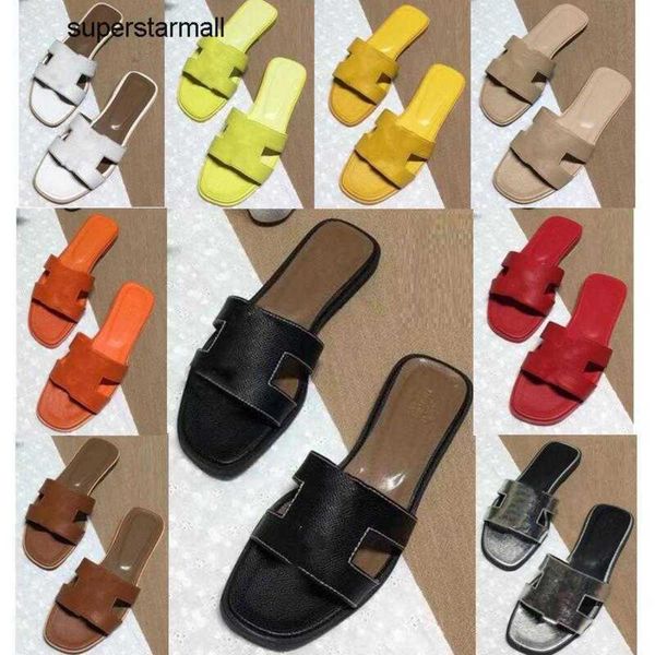 

selling 2022 women fashion slippers big size sandals casual shoes slides slipper trendy leather rubber with box wholesale summer oran, Black