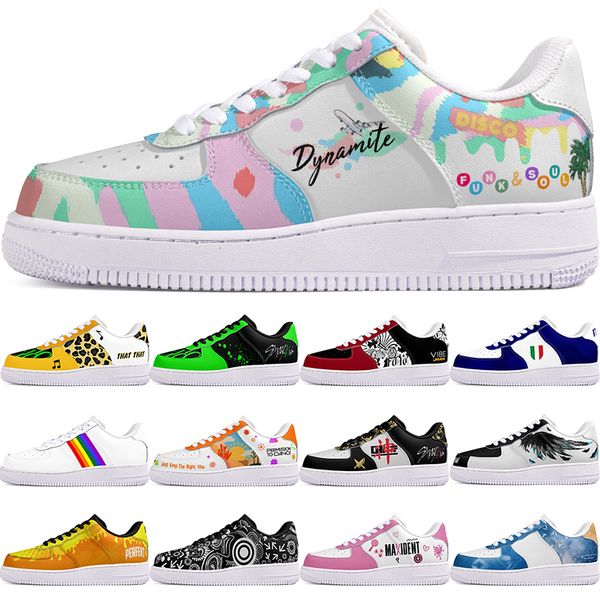 

DIY shoes winter Glossy autumn mens Leisure shoes one for men women platform casual sneakers Classic cartoon graffiti trainers comfortable sports 93008