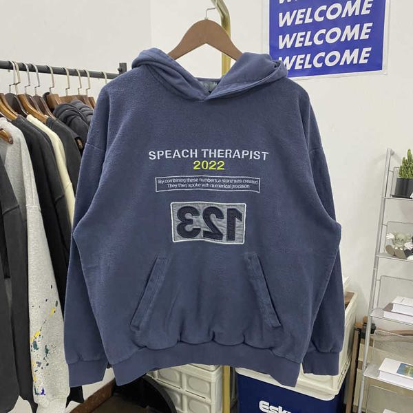 

rrr123 alphanumeric embroidery heavyweight washed old hoodie fog men's loose pullover sweater, Black