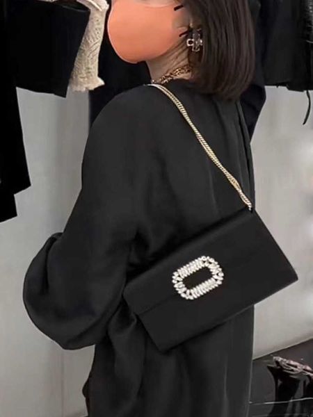 

net red mrs. chen same style satin faced diamond embedding one shoulder handbag small square bag spring/summer 2022 new women's bag fas