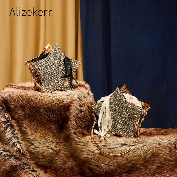 

evening bag shiny star shaped diamond bag women chic hollow out small metal ca