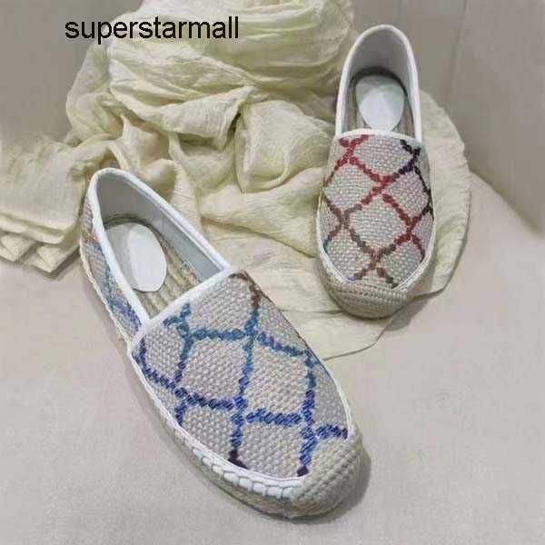 

designer women casual shoes genuine leather flat letters embroidery hemp rope outsole canvas sneaker 35-41 with box, Black