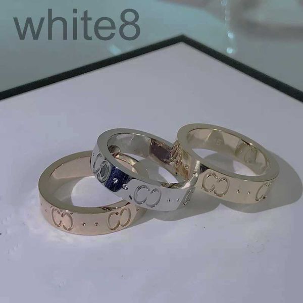 

band rings designerluxurys designers fashion men women titanium steel engraved letter pattern lovers jewelry narrow ring size 5-11 06wo, Silver