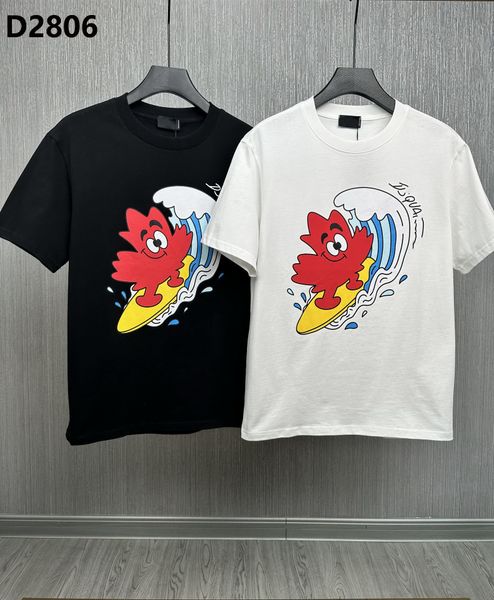 

23ss brand men t-shirt designer d2 mens polo shirt luxury dsqu print shorts o-neck short sleeve men's shirts g dsq t shirts streetwear, White;black