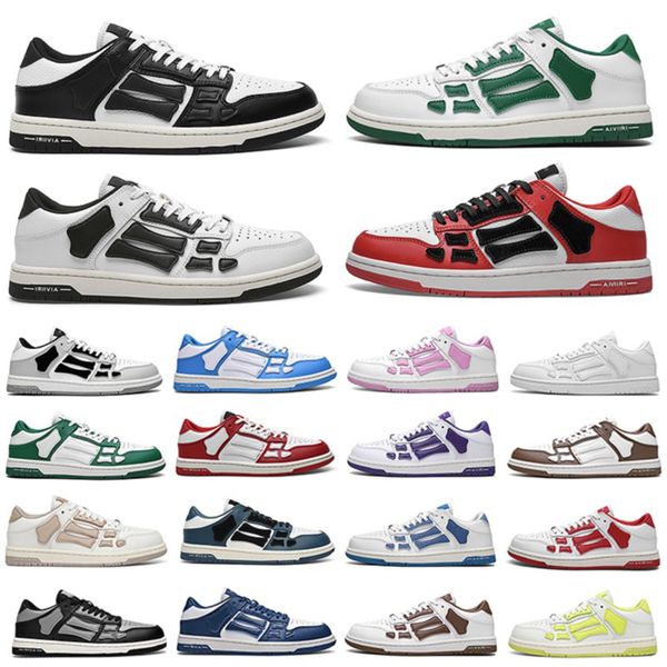 

fashion casual shoes skel low genuine leather sneaker white black lime grey pink khaki green luxury designer sneakers men women trainers