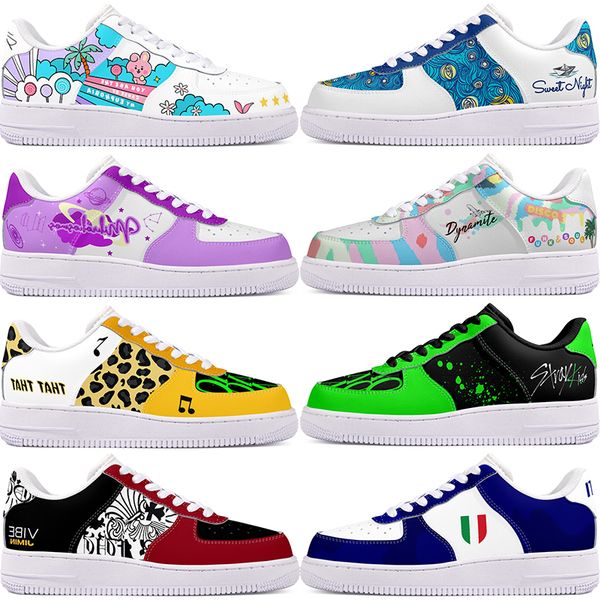 

DIY shoes winter Glossy fashion autumn mens Leisure shoes one for men women platform casual sneakers Classic cartoon graffiti trainers comfortable sports 87580