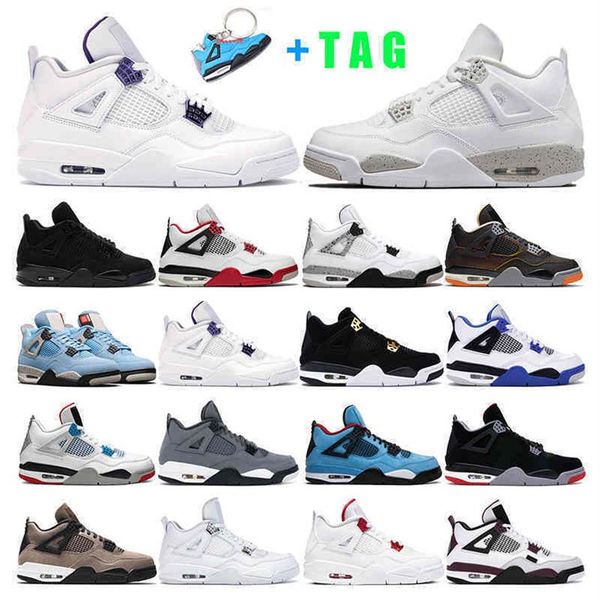 

mens women shoes 4s jumpman 4 white oreo university bule black cat fire red pure money women sneaker212b