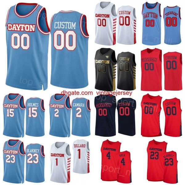 

basketball college dayton flyers jersey 15 daron holmes ii 2 toumani camara 22 mustapha amzil 24 elvis 11 malachi smith 4 koby brea 23 r.j b, Black