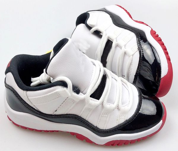 

baby kids shoes basketball shoes university blue jumpman 11 11s 4 4s guava ice oreo sail noir metallic purple cat bred cactus sneakers c2, Black