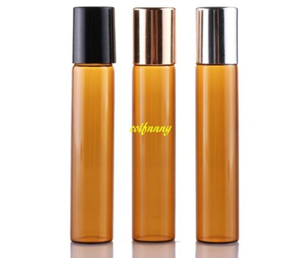 

200pcslot 10ml refillable amber roll on glass bottles essential oil roller ball fragrance perfume bottle 1594mm2570523