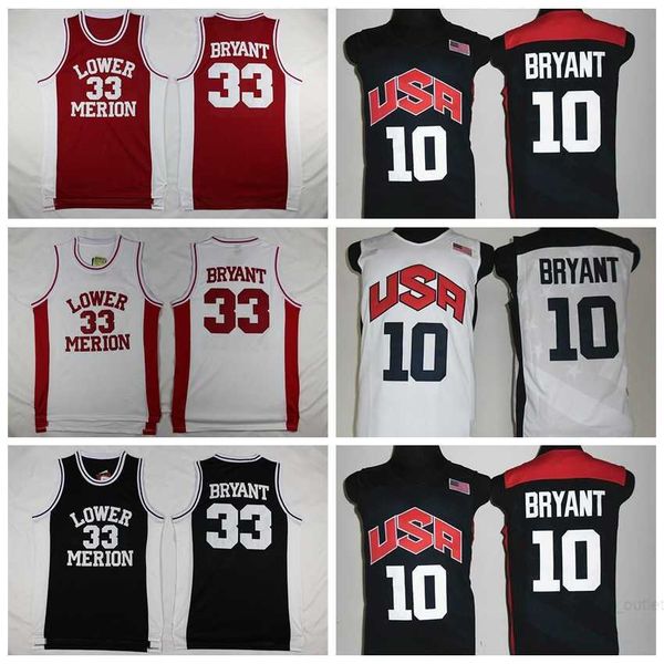 

ncaa 2012 team usa lower merion 33 bryant jersey college men high school basketball hightower dream red white blue stitched for sport fans o, Black