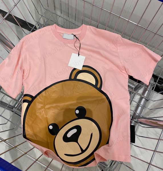

girls t shirts mos big bear pink color 2023ss luxury girl shirt cotton t-shirt kids outfit boys t-shirts designer tees cotton eco-friendly, Blue