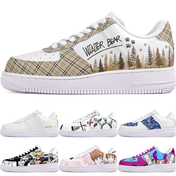 

DIY shoes winter Glossy fashion autumn mens Leisure shoes one for men women platform casual sneakers Classic cartoon graffiti trainers comfortable sports 103506