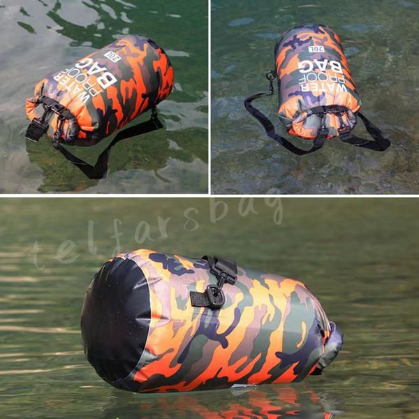 

dry storage bag outdoor camouflage floating waterproof compression easy carry large capacity 2l-30l drifting boating kayaking beache bags