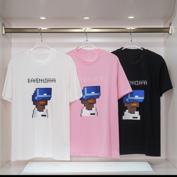 

new men's t-shirts men's embroidery men's and women's summer fashion t-shirts street shooting designer brand fashion t-, White;black