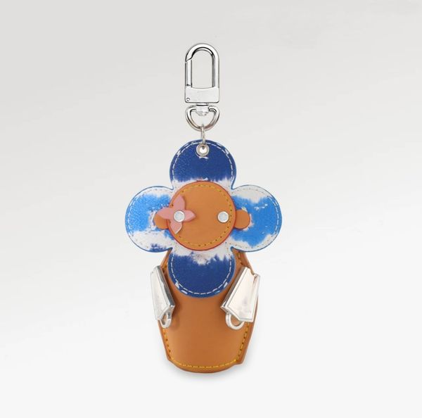 

luxury brand sunflower mens key wallet embossed letter gradient color keychain zipper mini wallet womenshouder bag totes keyring pendant coi, Red;blue