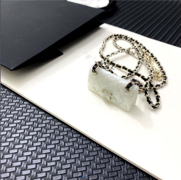 

pendant necklaces luxury jewelry fashion latest wearing leather bag necklace, Silver