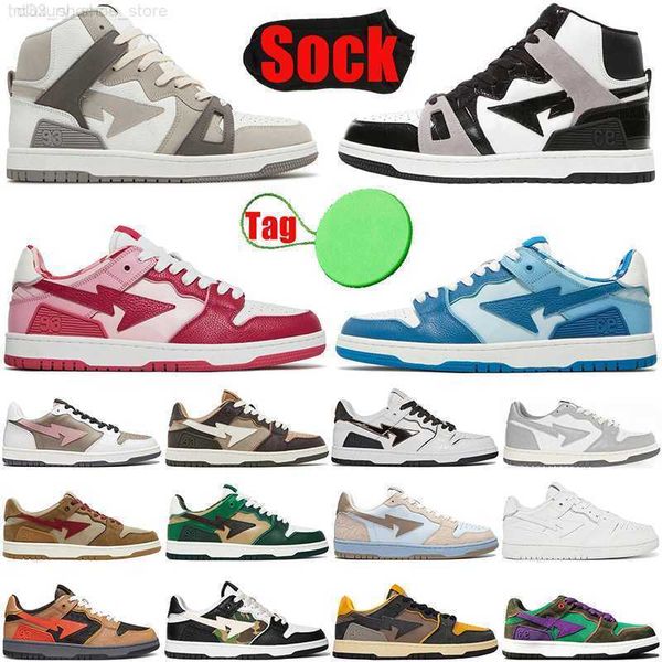 

bapestars sk8 sta low baped designer casual shoes 93 hi high mens womens shoe lows camo blue white grey pink plate-forme luxury trainers spo