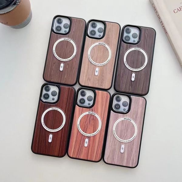 

wood grain magnetic phone case for iphone14promax 14pro 14 13promax 12 11