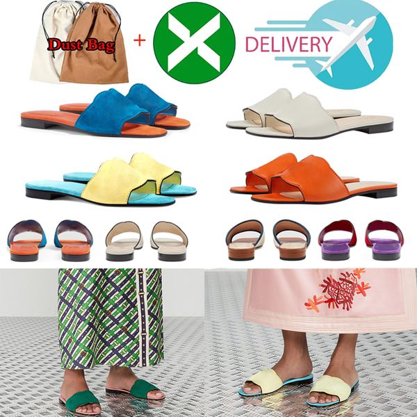 

quality designer sandals solid womens slippers ladies cartoon big head orange with box oran open toe slide genuine casual leather metal dril, Black