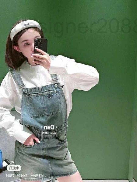 

casual dresses designer spring/summer 2023 new age reducing enzyme wash denim strap skirt suspended tank sleeveless slim fit dress women dmz, Black;gray