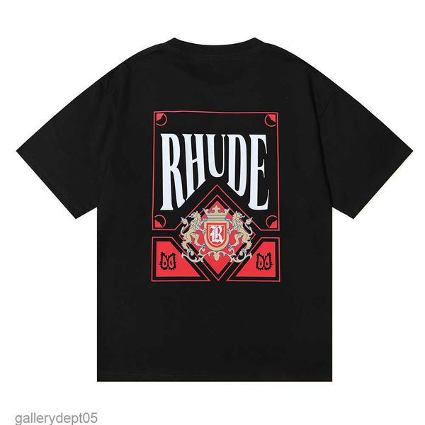 

spring summer rhude t shirt man t shirts women tees skateboard oversize men short sleeve t-shirt luxury brand men's t-shirts us size s-, White;black