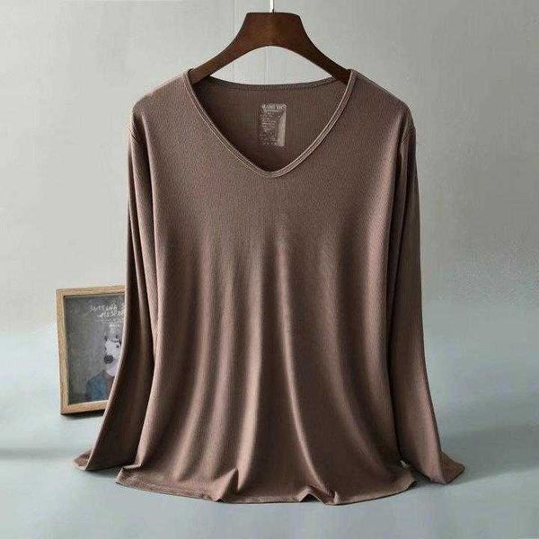 

korean style thread cotton t shirt long sleeve womens loose thin v neck, White