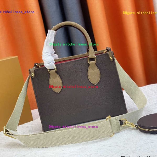 

onthego pm tote bag designer shopping bag ribbon shoulder strap coin bag ladies handbag fashion shoulder bag leather canvas luxury crossbody