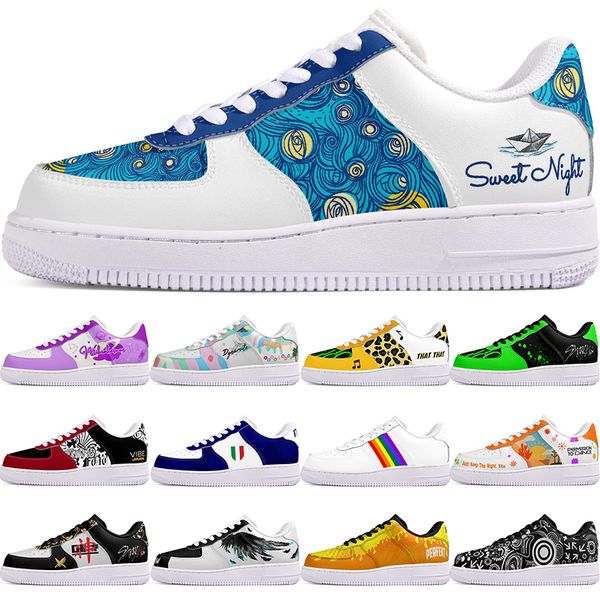 

DIY shoes winter Glossy autumn mens Leisure shoes one for men women platform casual sneakers Classic cartoon graffiti trainers comfortable sports 87670