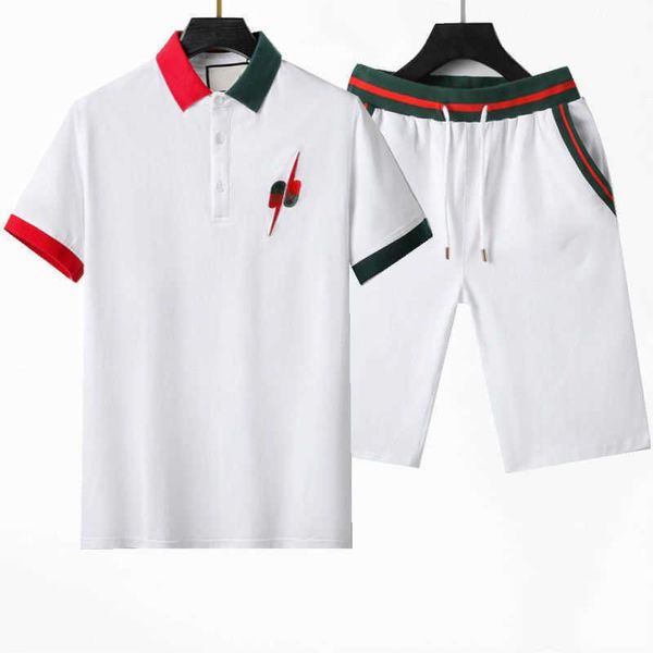 

mens tracksuits luxury designer polo shirt men shorts two piece set embroidery short sleeve tshirt pants suit menwomen sweatshirt sports tee, Gray