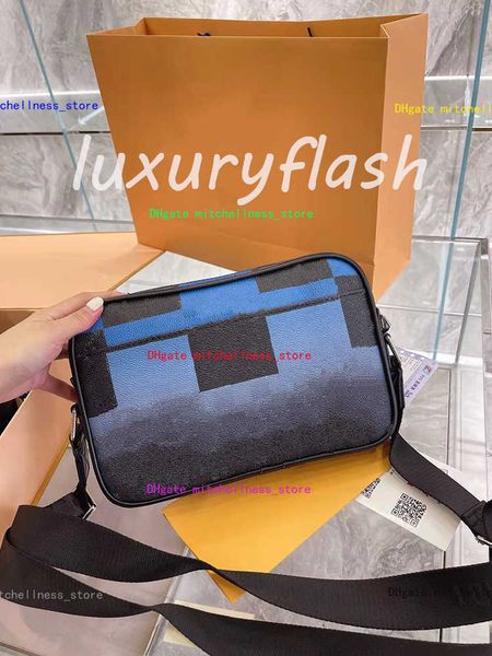 

checkered pattern mens crossbody bags designers messenger purses latest 2022 luxurys business quality fashion zipper camera purses