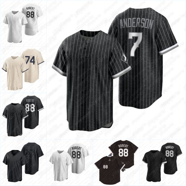 

#7 tim anderson chicago jersey eloy jimenez lucas giolito yoan moncada luis robert elvis andrus jake burger andrew benintendi ivan gonzalez, Blue;black
