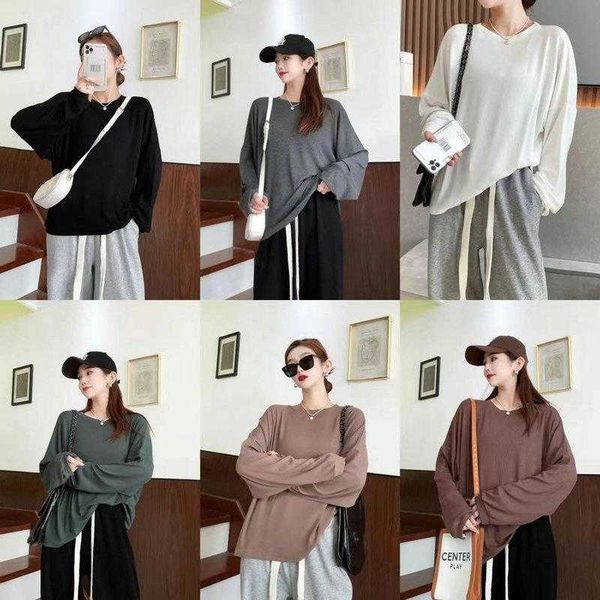 

french fine thread batwing long sleeve t shirt womens round neck bottoming, White
