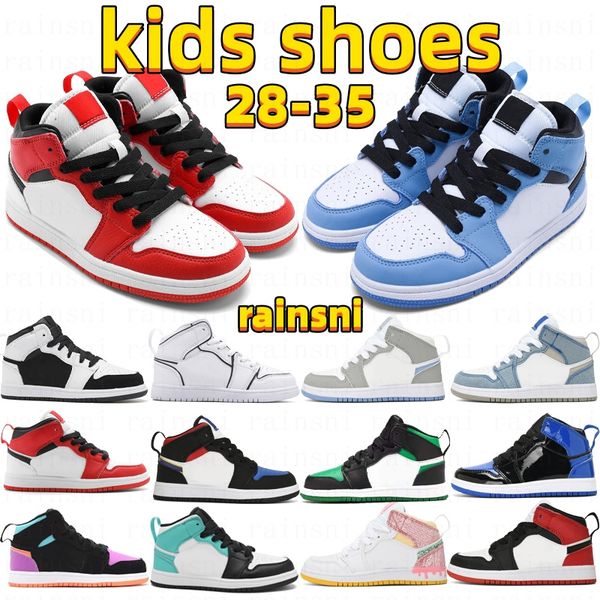 

shoes kids j1 jumpman baby 1s children youth kid sports shoe sneaker designer boys girl infants toddlers basketball white black luxury paltf