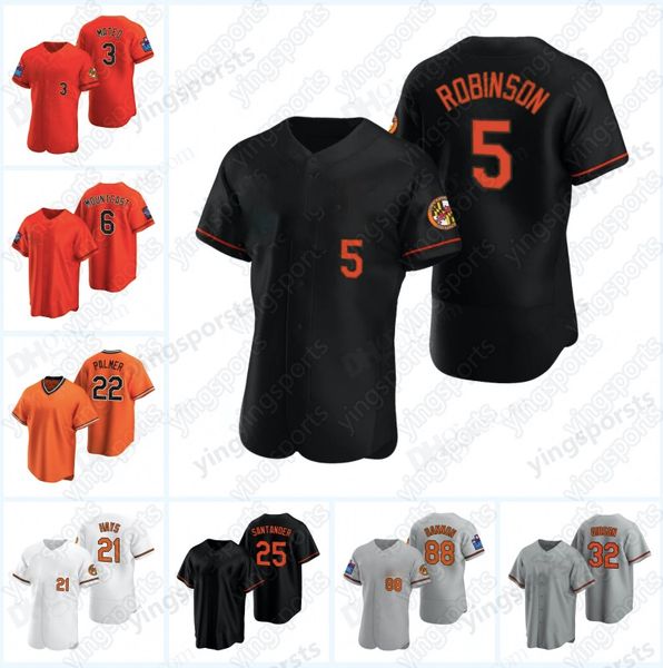 

5 brooks robinson 8 cal ripken jr baseball jersey cedric mullins anthony santander adam frazier james mccann jerseys lyles jorge mateo hays, Blue;black