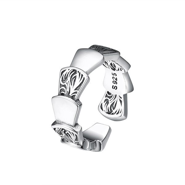 

scroll snake head adjustable band rings mens 925 sterling silver promise friendship ring vintage handmade deisnger jewelry accessories gift