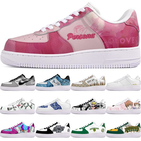 

DIY shoes winter Glossy fashion autumn mens Leisure shoes one for men women platform casual sneakers Classic cartoon graffiti trainers sports 103786