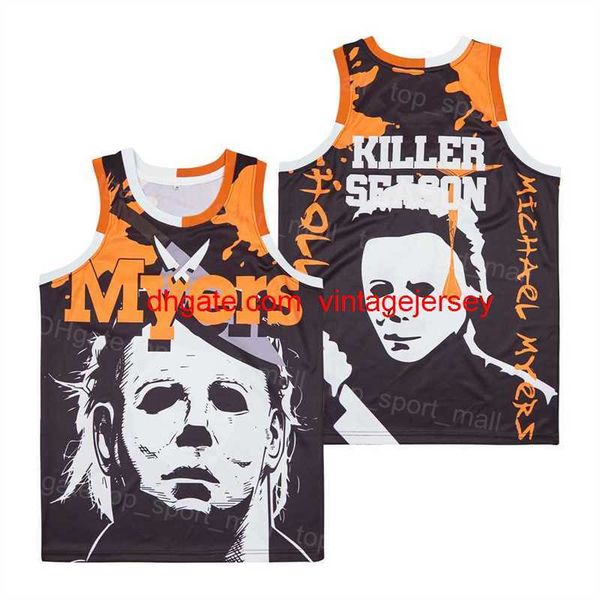 

men movie film killer season michael mike myers jersey basketball hiphop color black all stitched hip hop pure cotton for sport fans breatha