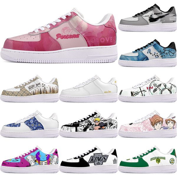 

DIY shoes winter Glossy fashion autumn mens Leisure shoes one for men women platform casual sneakers Classic cartoon graffiti trainers comfortable sports 202519-1