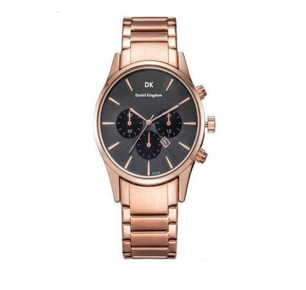

super men watch luxury big design watches with calendar stainless steel strap brand quartz wristwatch for men 227353, Slivery;brown