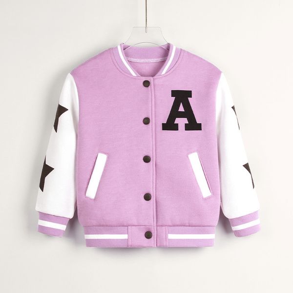 

jackets children girl clothing bomber jacket spring autumn long sleeve v-neck baseball coat letter printed outerwear baby kids costume 23033, Blue;gray