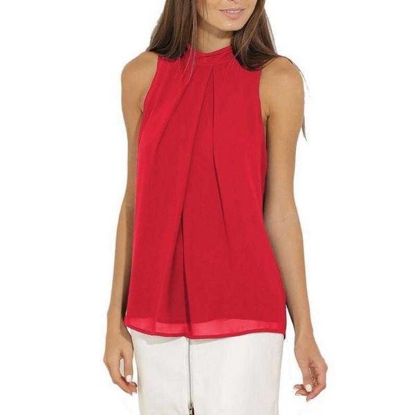 

summer chiffon shirt halter sleeveless 15 letter colors size 6, White