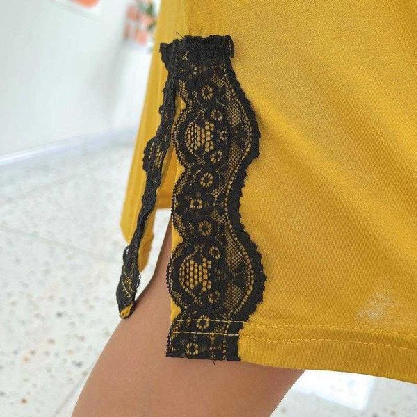 

modal pajamas womens spring and summer nightdress large size lace lacework round